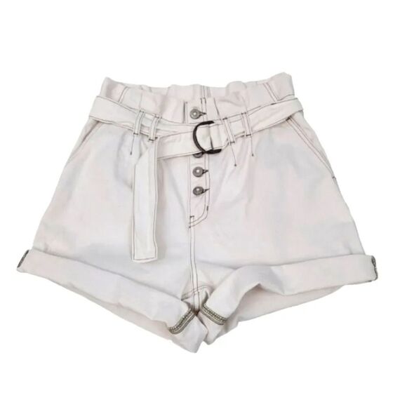 Free People Revolve Cindy Utility 100% Cotton Button Fly Short in White Size 2 - Picture 4 of 12